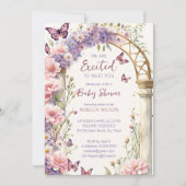 Betoverde tuin pastel vlinders baby shower kaart (Voorkant)