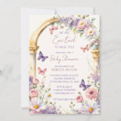 Betoverde tuin pastel vlinders baby shower kaart (Voorkant)