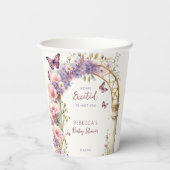 Betoverde tuin pastel vlinders baby shower papieren bekers (Achterkant)