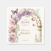 Betoverde tuin pastel vlinders baby shower servet (Voorkant)