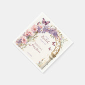 Betoverde tuin pastel vlinders baby shower servet (Hoek)