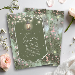 Betoverde Tuin Patroon Sweet 16 Pink ID1163 Kaart