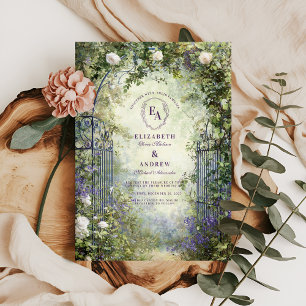 Betoverde Tuin Poort Rustieke Outdoor Wedding Kaart