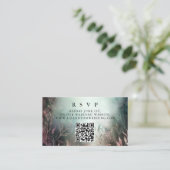 Betoverde Tuin QR Code Online RSVP Bruiloft Informatiekaartje (Staand voorkant)