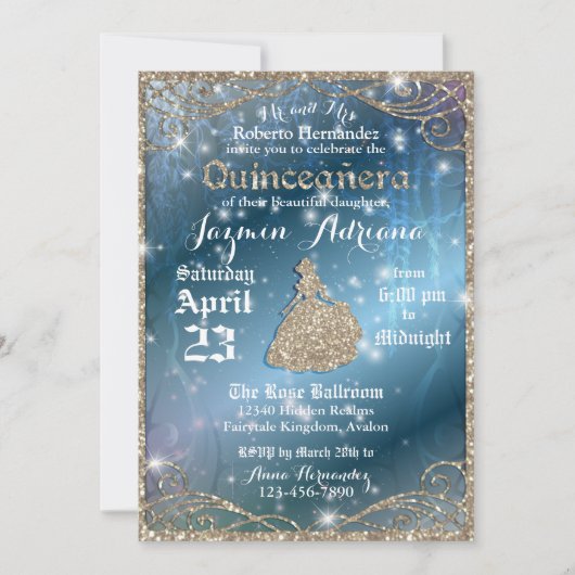 Betoverde tuin Quinceanera Party Kaart (Voorkant)