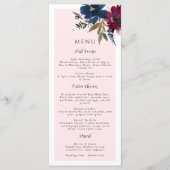 Betoverde Tuin Roze Blush Bourgogne Marine Menu (Voorkant)