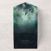 betoverde tuin smaragd sprookje magische bruiloft all in one uitnodiging (Buitenkant)