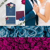 Betoverde Tuin Stoffig Blauw Bourgogne Marine All In One Uitnodiging