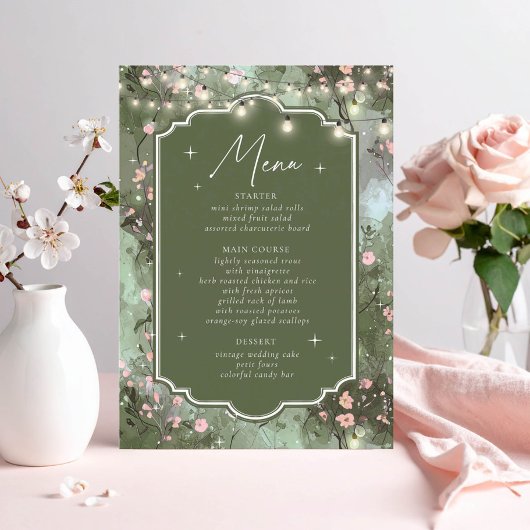 Betoverde tuin Sweet 16 ID1163 Menu