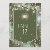 Betoverde tuin Sweet 16 Lantaarn Pink ID1163 Menu (Voorkant)