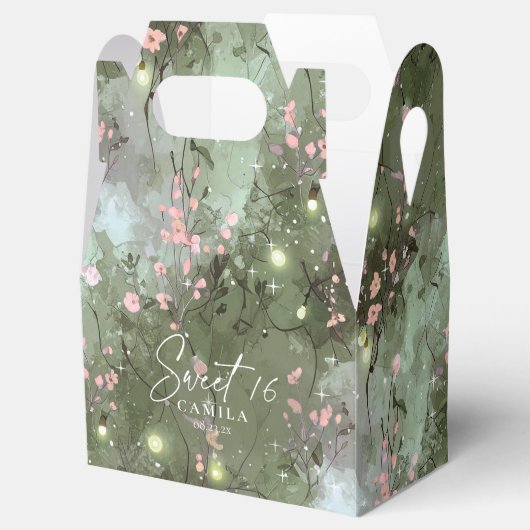 Betoverde tuin Sweet 16 Pattern Pink ID1163 Bedankdoosjes (Geopend)