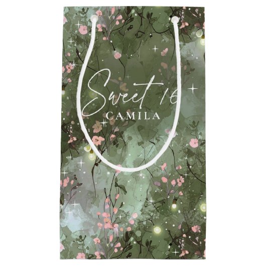 Betoverde tuin Sweet 16 Pattern Pink ID1163 Klein Cadeauzakje (Voorkant)