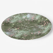 Betoverde tuin Sweet 16 Pattern Pink ID1163 Papieren Bordje (Gekanteld)