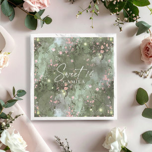 Betoverde tuin Sweet 16 Pattern Pink ID1163 Servet