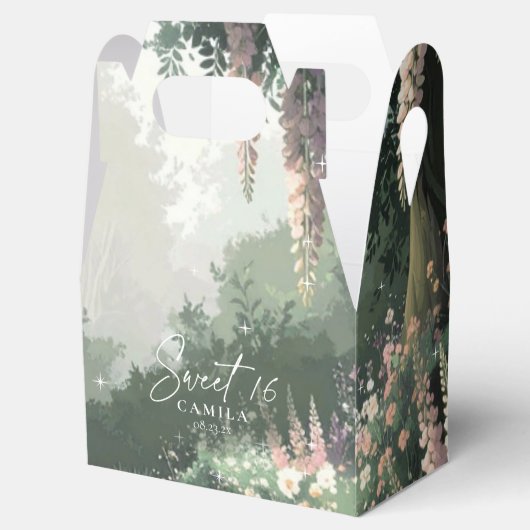 Betoverde tuin Sweet 16 Pink ID1163 Bedankdoosjes (Geopend)