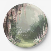 Betoverde tuin Sweet 16 Pink ID1163 Papieren Bordje (Voorkant)