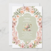 Betoverde tuin thee feest elke leeftijd verjaardag kaart (Voorkant)