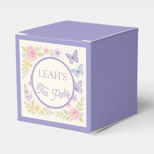 Betoverde tuin thee feest gunst Box Bedankdoosjes (Voorkant Zijde)