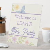 Betoverde tuin thee partij teken reclamebord met voetstuk (Insitu)