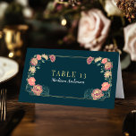 Betoverde Tuin Trouw Escortkaart Kaart<br><div class="desc">Dit elegante, speelse ontwerp van een betoverde bloementuin past perfect bij een feestelijk evenement met als thema een betoverd bos of een tuinfeest. Dit ontwerp bevat roze en paarse bloemmotieven in een lijst van groene bladeren en gouden accenten tegen een turquoise achtergrond. Er zijn bijpassende artikelen in onze winkel verkrijgbaar...</div>