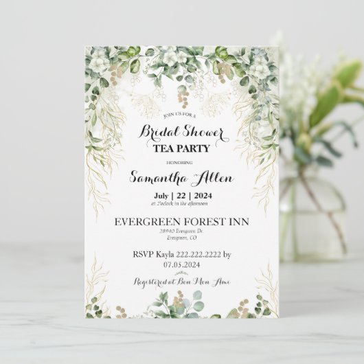 Betoverde Tuin: Trouwfeest Uitnodiging (Staand voorkant)