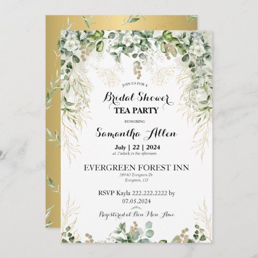 Betoverde Tuin: Uitnodiging Bruidsfeest (Voorkant / Achterkant)