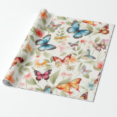Betoverde Tuin Vlinder Cadeaupapier (Uitgerold)