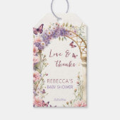 Betoverde tuin vlinders baby shower gunst cadeaulabel (Voorkant)
