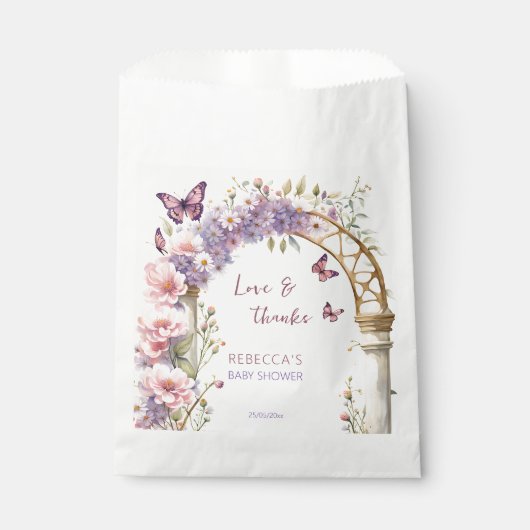 Betoverde tuin vlinders baby shower gunsten bedankzakje (Voorkant)