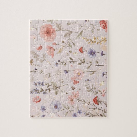 Betoverde Tuin Wilde Bloem Vlinder Whimsical Legpuzzel (Verticaal)