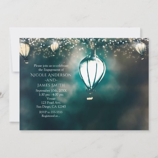 betoverde tuin zomer string lichten bruiloft kaart (Voorkant)