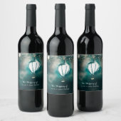 betoverde tuin zomer string lichten bruiloft wijn wijn etiket (Flessen)