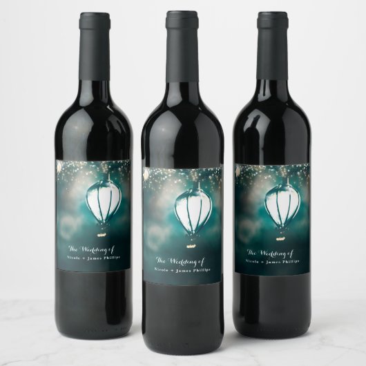 betoverde tuin zomer string lichten bruiloft wijn wijn etiket (Flessen)
