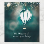 betoverde tuin zomer string lichten bruiloft wijn wijn etiket (Enkel label)