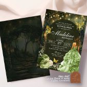 Betoverde Tuinbos Vlinder Quinceanera Kaart