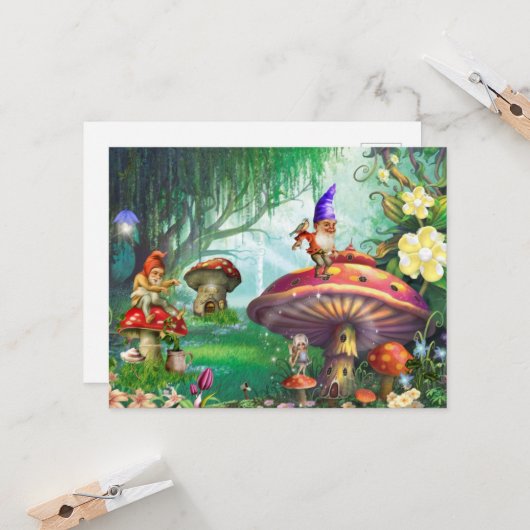 Betoverde tuinen Gnomes Kaart (Voorkant / Achterkant in situ)