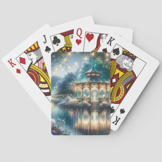 Betoverde Tuinpaviljoen Schemerreflectie Pokerkaarten (Achterkant)