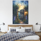 Betoverde Tuinpoort Onder Firefly Sky Canvas Afdruk (Insitu (Slaapkamer))