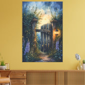 Betoverde Tuinpoort Onder Firefly Sky Canvas Afdruk (Insitu (Woonkamer))