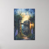 Betoverde Tuinpoort Onder Firefly Sky Canvas Afdruk (Voorkant)