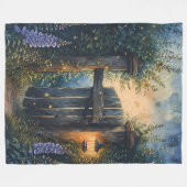 Betoverde Tuinpoort Onder Firefly Sky Fleece Deken (Voorkant (Horizontaal))