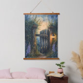 Betoverde Tuinpoort Onder Firefly Sky Hangend Wandkleed (Slaapkamer)