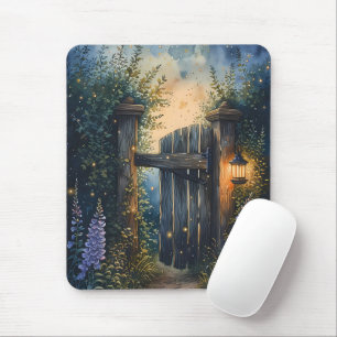 Betoverde Tuinpoort Onder Firefly Sky Muismat