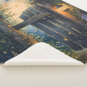 Betoverde Tuinpoort Onder Firefly Sky Sherpa Deken (3/4)