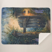 Betoverde Tuinpoort Onder Firefly Sky Sherpa Deken (Voorkant (horizontaal))