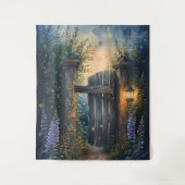 Betoverde Tuinpoort Onder Firefly Sky Wandkleed (Voorkant)