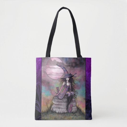 Betoverde Twilight Witch Fantasy Art Tote Bag (Voorkant)