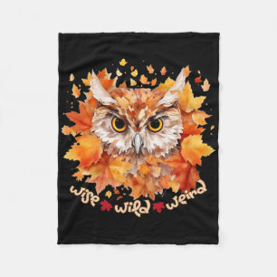 Betoverde uil bos geest wijs wild en raar fleece deken