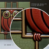 Betoverde Uil in een Box Arts & Crafts beweging Tegeltje