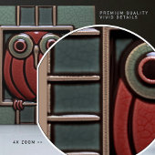 Betoverde Uil in een Box Arts & Crafts beweging Tegeltje